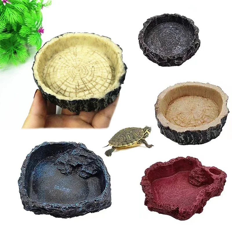 Water Dish Reptile - Pet Sürüngen Besleyici Kase Reçine Akvaryum